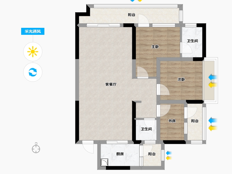 四川省-成都市-逸山公馆-78.73-户型库-采光通风