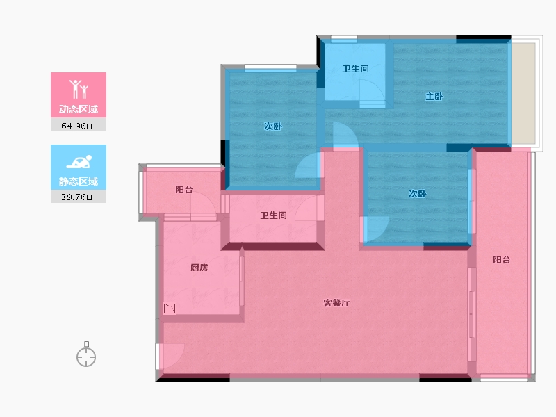 广西壮族自治区-桂林市-彰泰冠臻园-92.30-户型库-动静分区