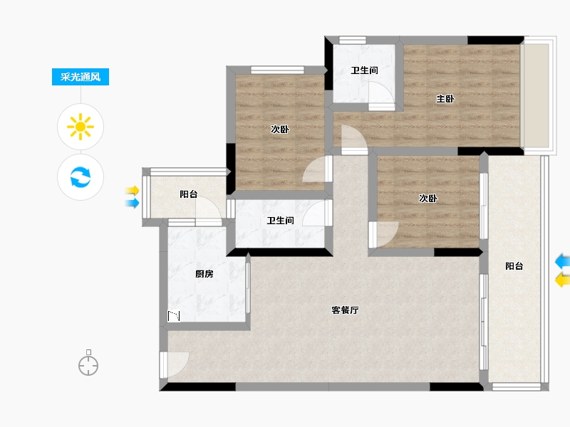 广西壮族自治区-桂林市-彰泰冠臻园-92.30-户型库-采光通风