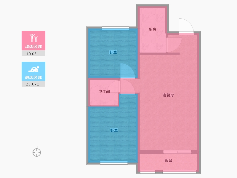 河北省-沧州市-沧州国际五金汽配城-66.87-户型库-动静分区