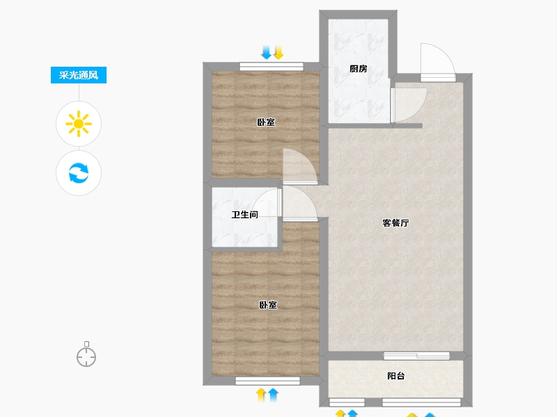 河北省-沧州市-沧州国际五金汽配城-66.87-户型库-采光通风