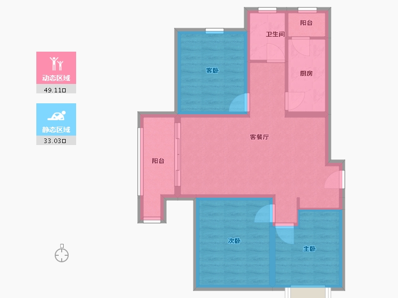 河北省-沧州市-嘉禾一方-72.82-户型库-动静分区