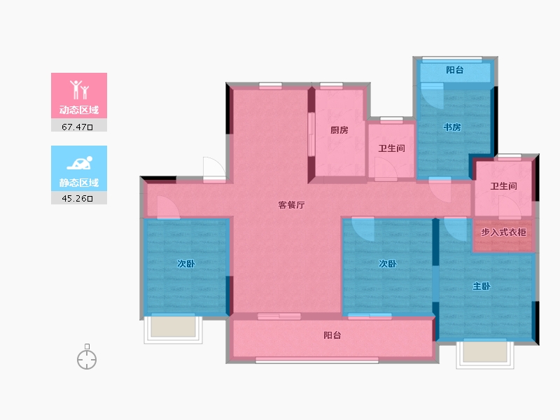 江苏省-无锡市-太湖如院-100.00-户型库-动静分区