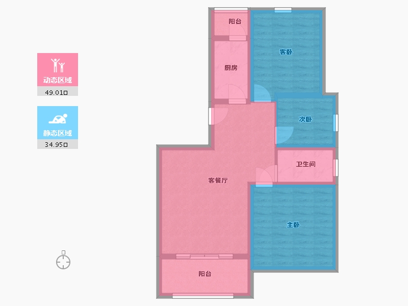 河北省-沧州市-嘉禾一方-74.42-户型库-动静分区