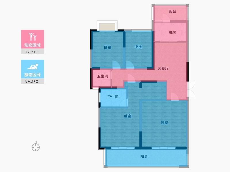 四川省-成都市-人居翠怡峰荟-108.05-户型库-动静分区