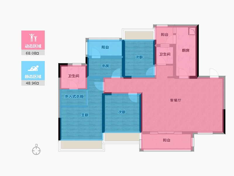 四川省-成都市-逸山公馆-102.54-户型库-动静分区