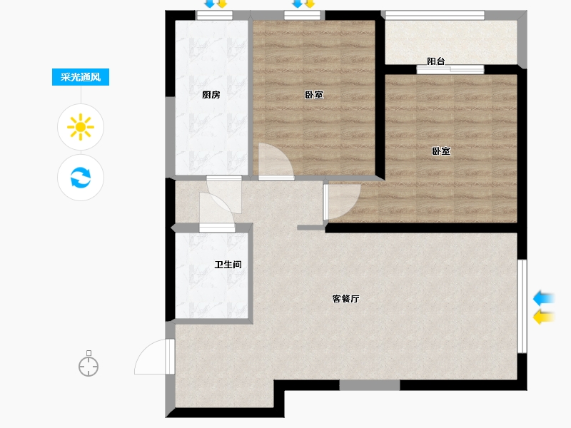 山西省-太原市-鸿赫·时代天际-78.30-户型库-采光通风