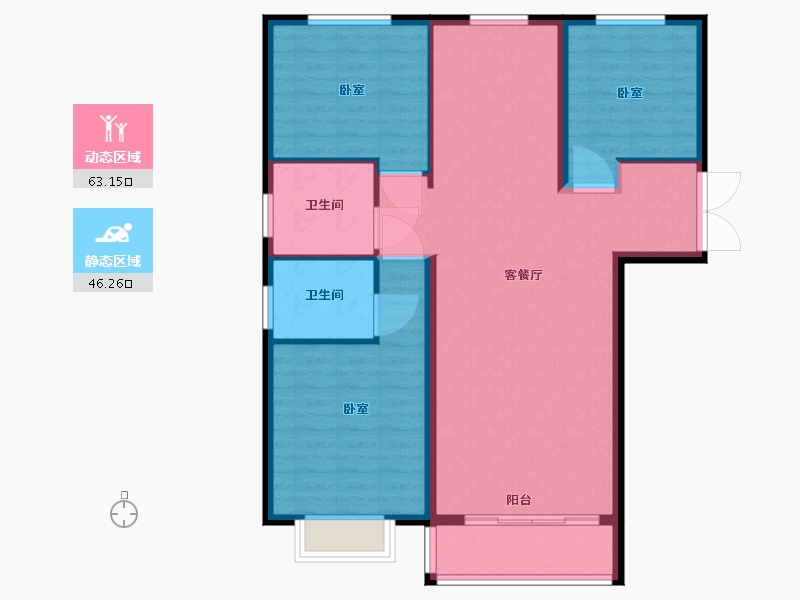 河北省-保定市-卓悦城-99.89-户型库-动静分区