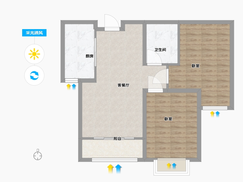 山西省-太原市-台商书语郡-70.00-户型库-采光通风