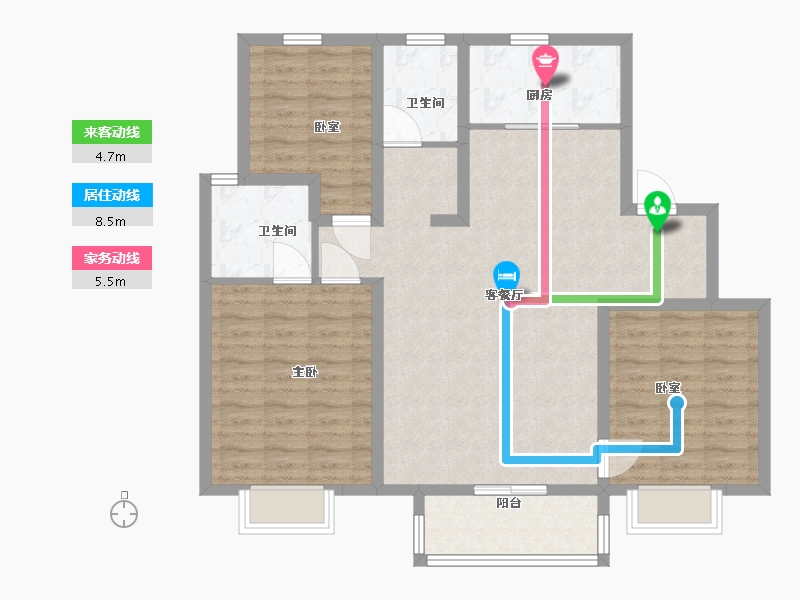 河北省-沧州市-新城悦隽风华-100.00-户型库-动静线