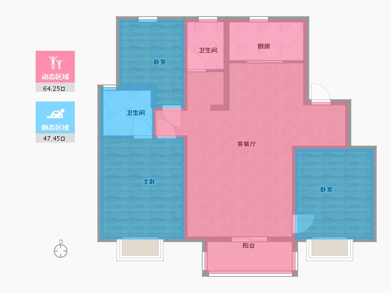 河北省-沧州市-新城悦隽风华-100.00-户型库-动静分区