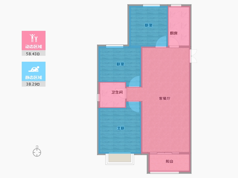 河北省-石家庄市-金盛悦府-88.80-户型库-动静分区