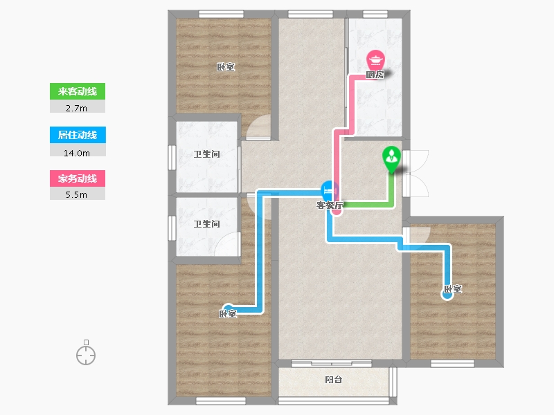 山西省-大同市-华岳华府豪庭-95.86-户型库-动静线