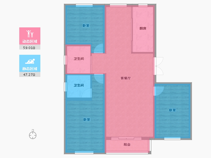 山西省-大同市-华岳华府豪庭-95.86-户型库-动静分区