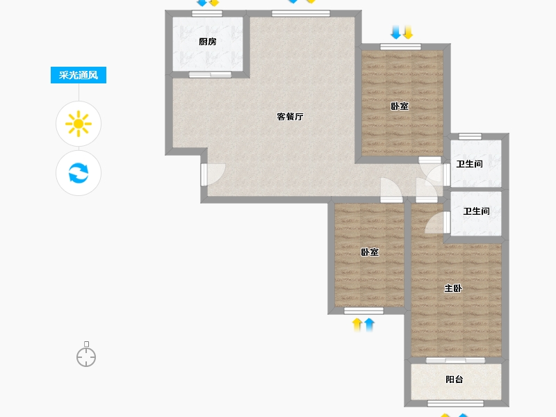 山西省-太原市-晨煜·唐槐园三期-98.00-户型库-采光通风