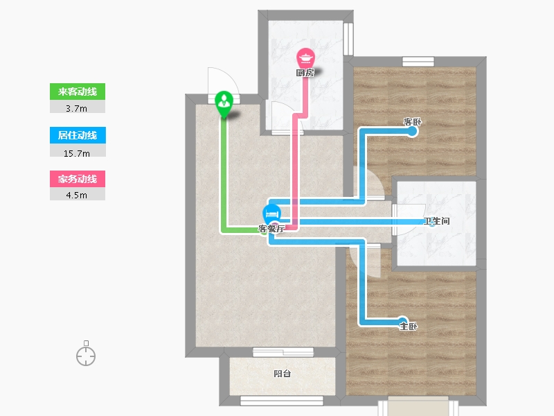 河北省-廊坊市-碧桂园-时代城-53.66-户型库-动静线