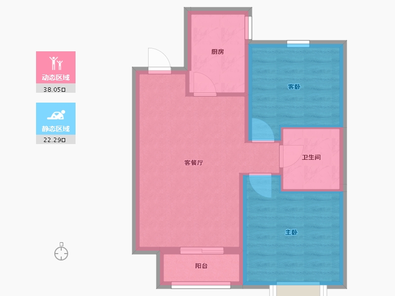 河北省-廊坊市-碧桂园-时代城-53.66-户型库-动静分区