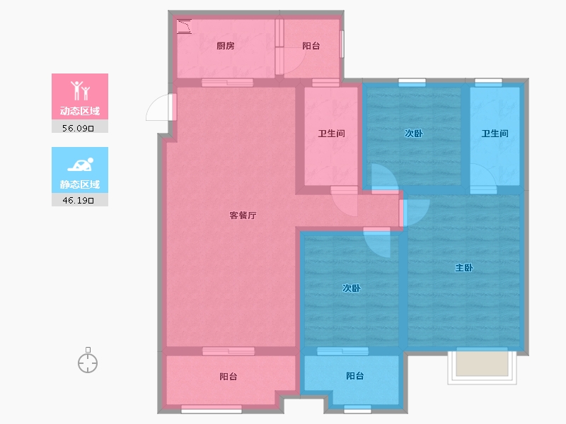 四川省-资阳市-新华阳光誉品-89.72-户型库-动静分区