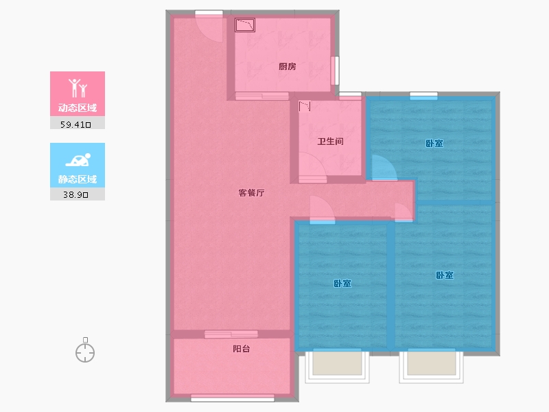 山西省-太原市-碧桂园玖玺臺-87.10-户型库-动静分区