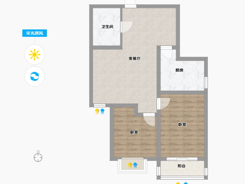 山西省-太原市-东润国际3期-65.99-户型库-采光通风