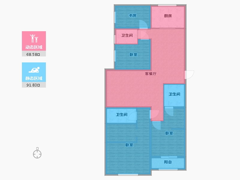 山西省-太原市-鸿赫·时代天际-144.97-户型库-动静分区