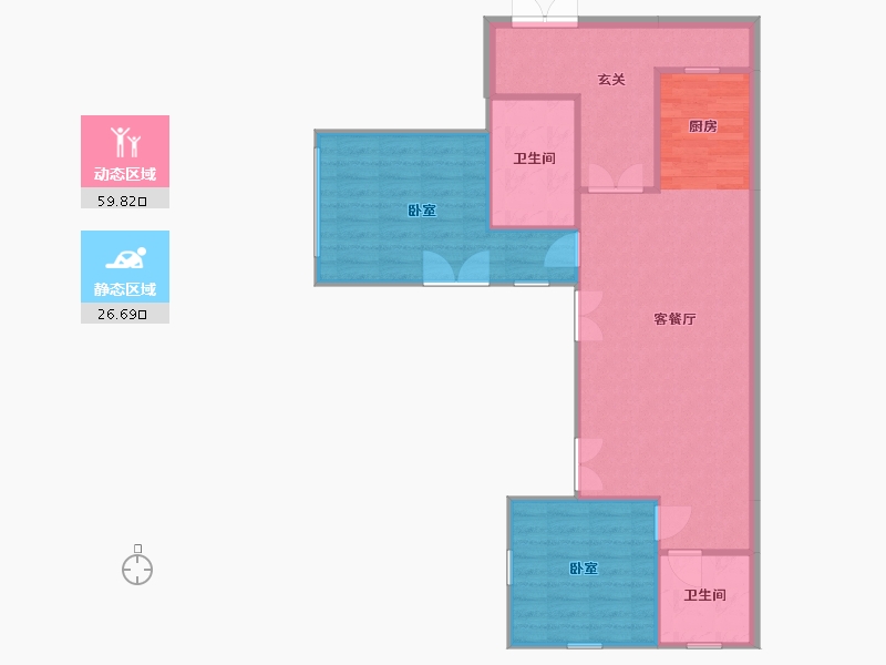 山西省-太原市-乐华城温泉度假小镇-80.61-户型库-动静分区