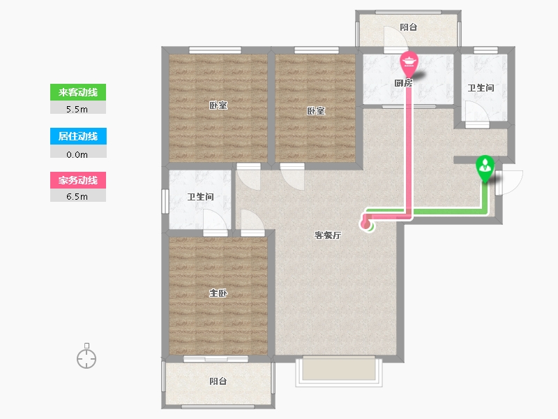 山西省-太原市-天泰·玉泽园-107.11-户型库-动静线