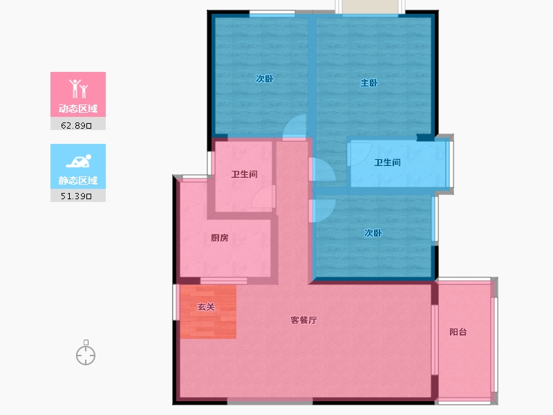 云南省-昆明市-凤凰国际凤凰湾-102.00-户型库-动静分区