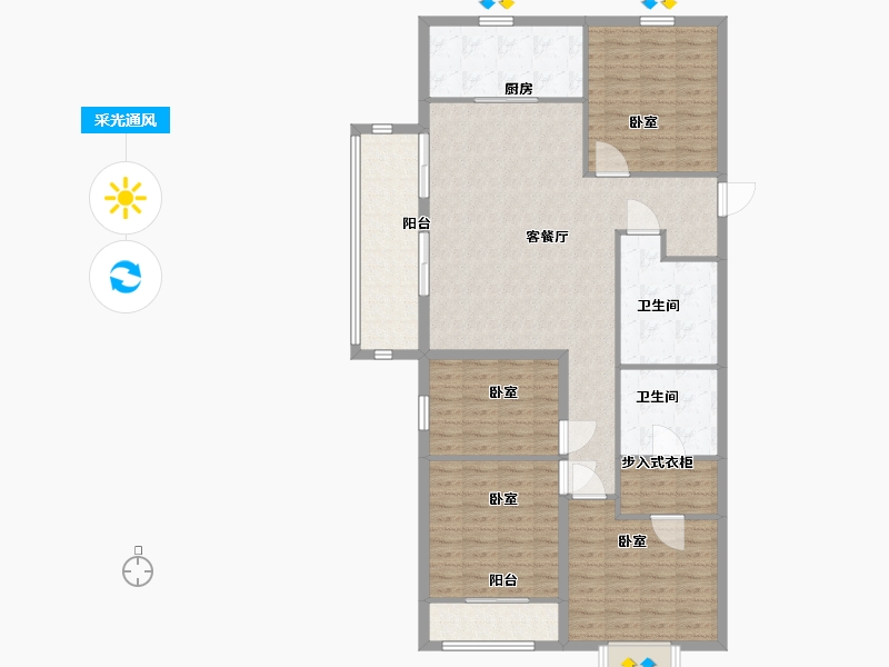 山西省-太原市-大同富力悦玺-132.00-户型库-采光通风