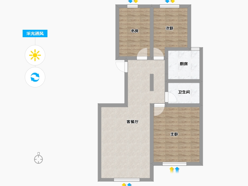 河北省-承德市-红石墅小区-69.91-户型库-采光通风