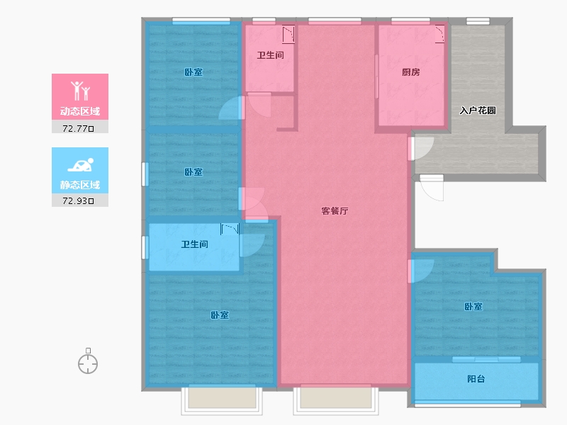 山西省-太原市-鸿赫·时代天际-144.78-户型库-动静分区