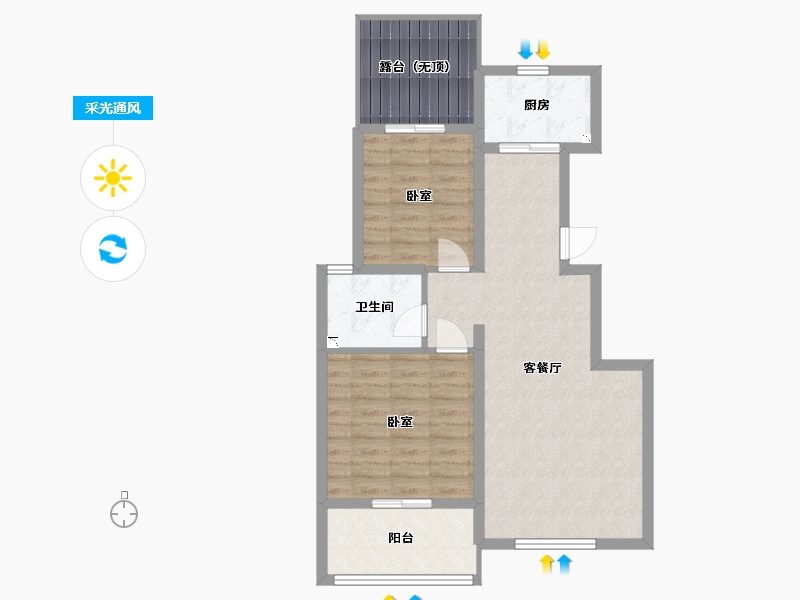 山西省-太原市-怡和天润园-77.10-户型库-采光通风