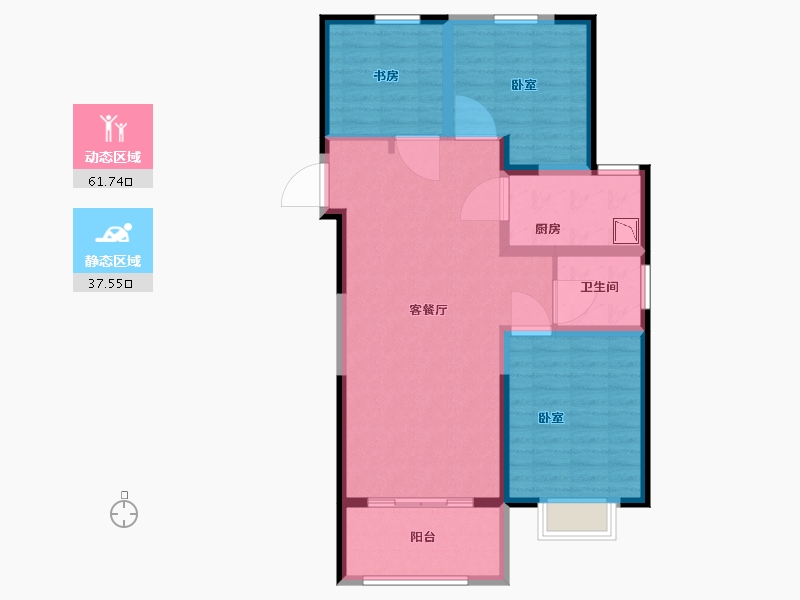 山西省-太原市-红星天润-89.17-户型库-动静分区