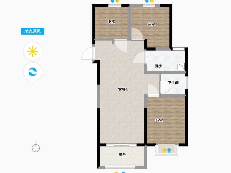 山西省-太原市-红星天润-89.17-户型库-采光通风