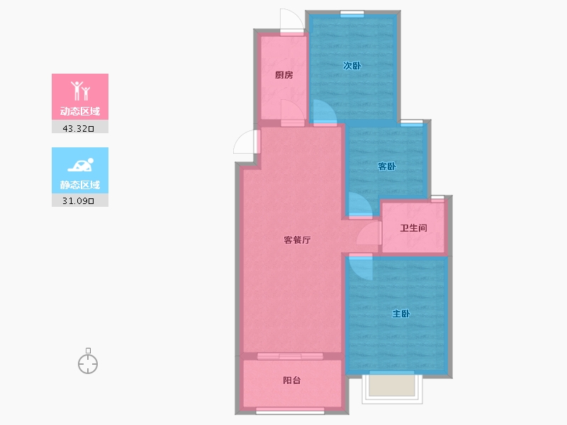 河北省-沧州市-嘉禾一方-66.07-户型库-动静分区