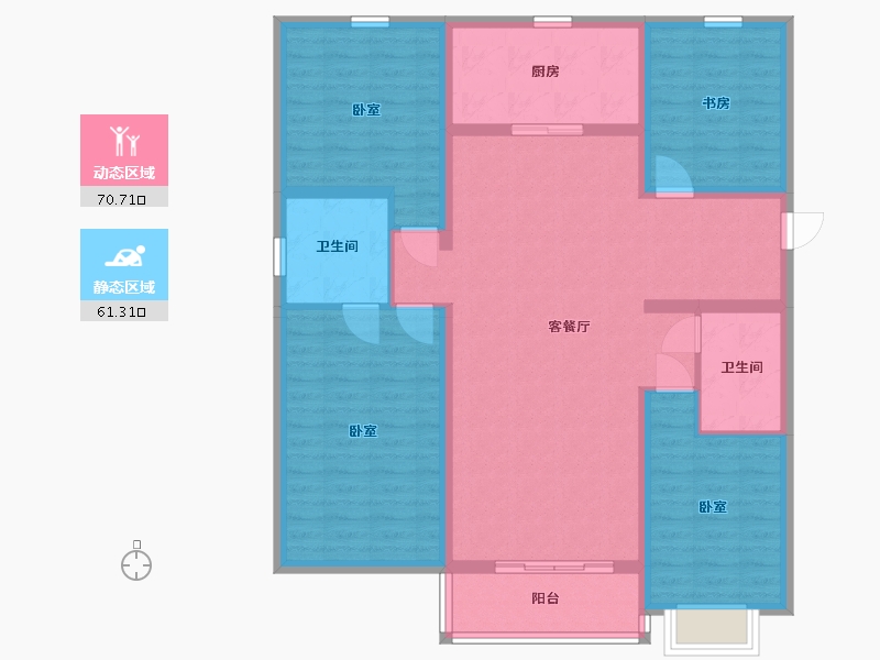 山西省-太原市-晋建迎曦园-118.62-户型库-动静分区