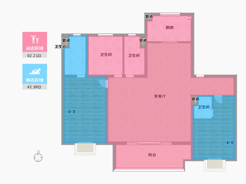 山西省-太原市-中铁诺德逸宸云著-124.00-户型库-动静分区