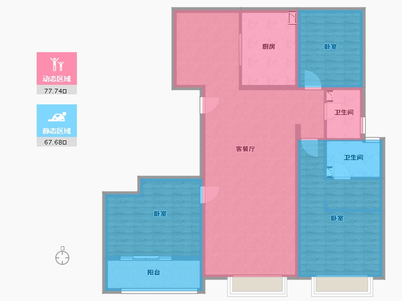 山西省-太原市-鸿赫·时代天际-131.26-户型库-动静分区