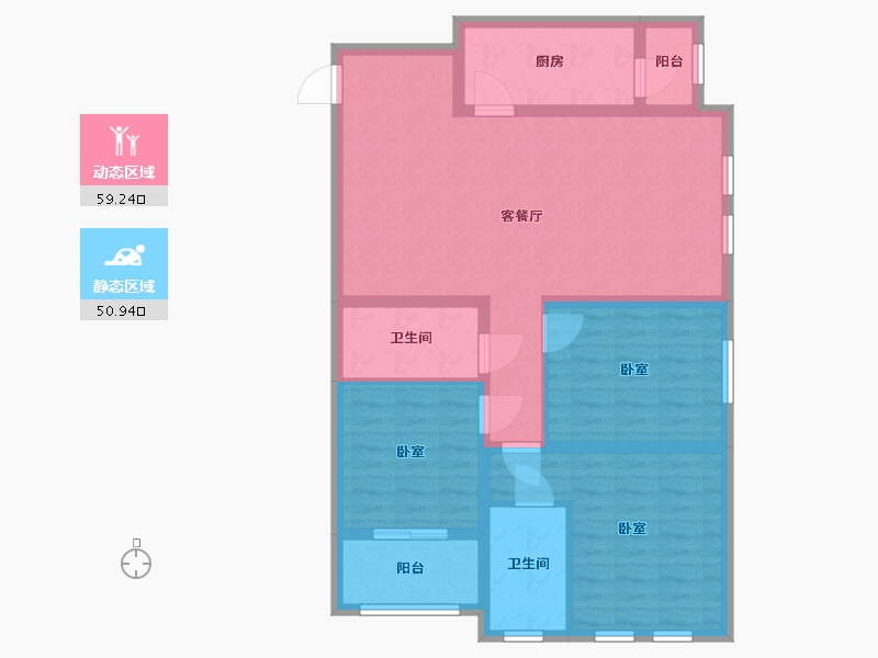 山西省-太原市-鸿赫·时代天际-98.42-户型库-动静分区