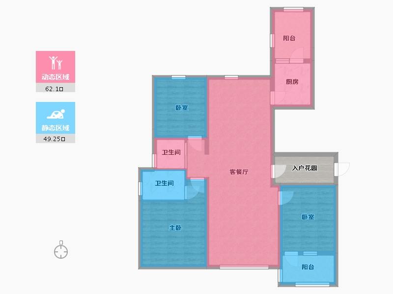 河北省-沧州市-沧兴·海兴一品-104.71-户型库-动静分区