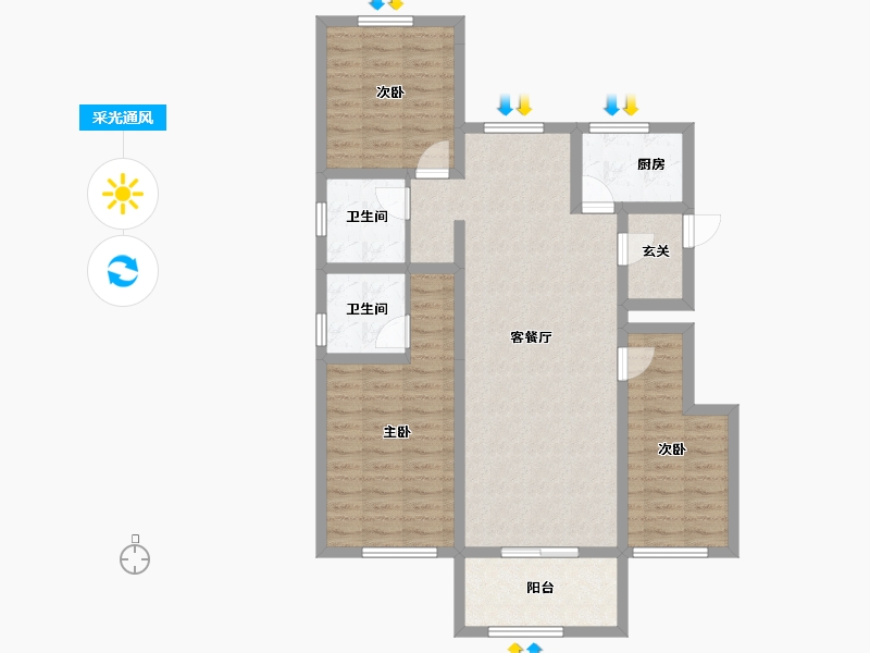 河北省-承德市-紫御华府-95.24-户型库-采光通风