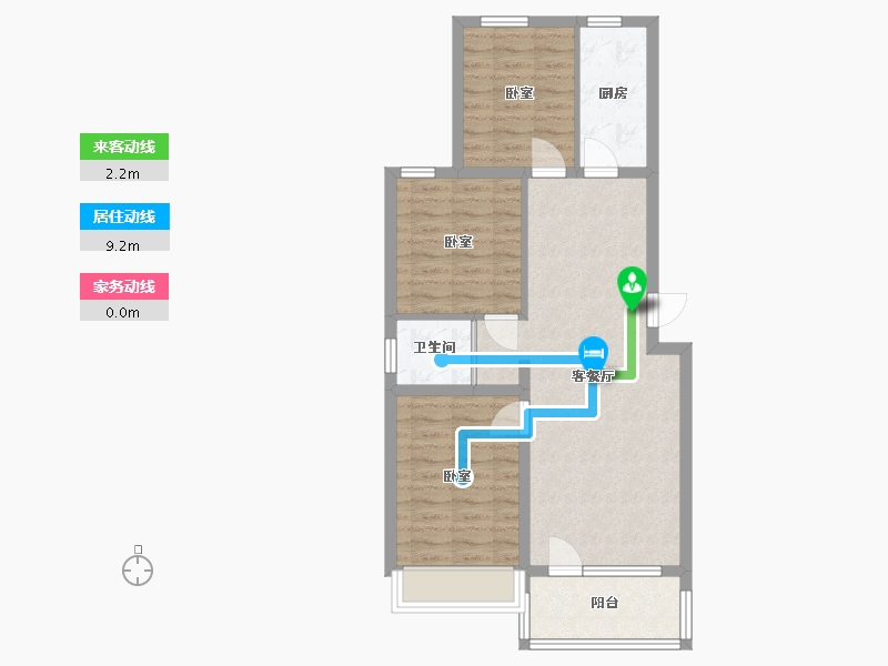 河北省-沧州市-沧州碧桂园天誉珑樾-73.59-户型库-动静线