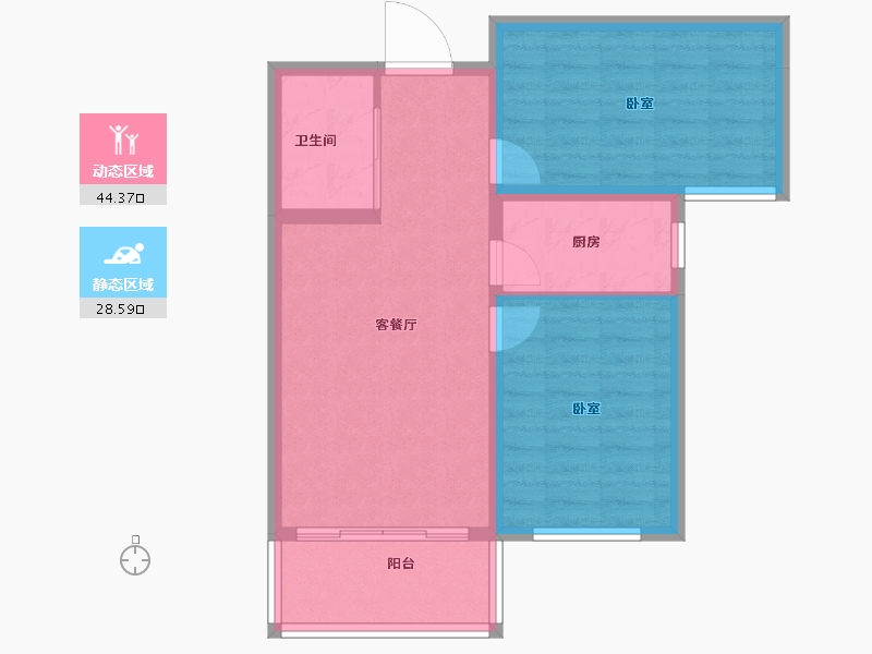 山西省-大同市-华岳华府豪庭-65.55-户型库-动静分区