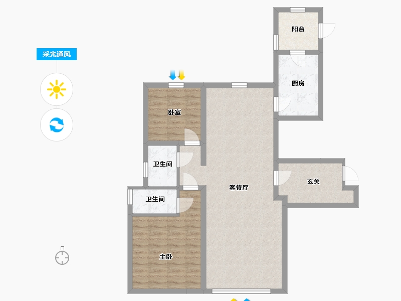 河北省-沧州市-沧兴·海兴一品-88.81-户型库-采光通风