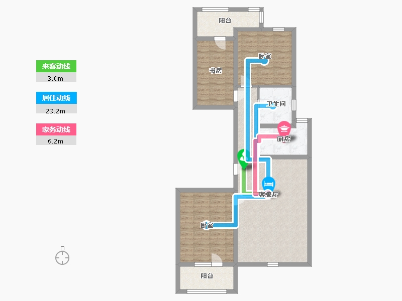 河北省-沧州市-贻成·御景狮城-84.99-户型库-动静线