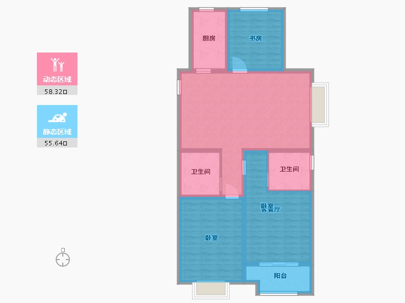 山西省-太原市-融创外滩公馆二期-102.20-户型库-动静分区