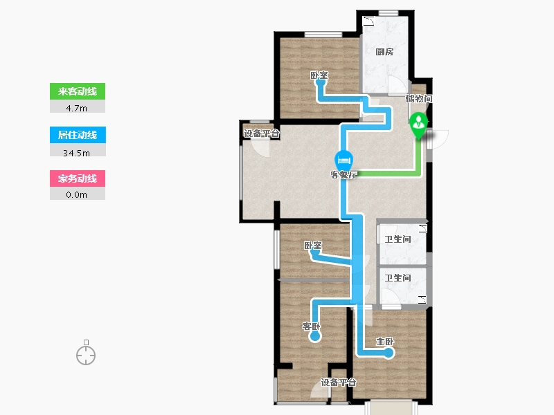 山西省-太原市-晨煜·唐槐园三期-105.21-户型库-动静线