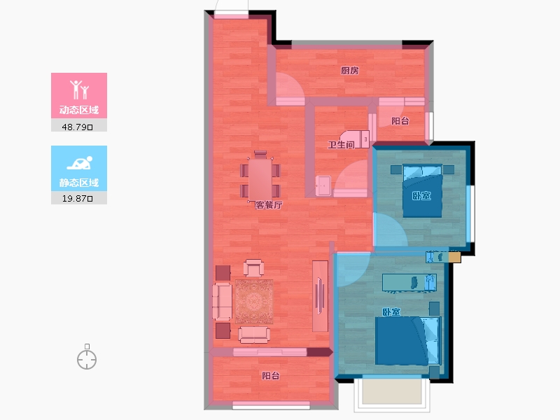 云南省-昆明市-石林梦想城-59.94-户型库-动静分区