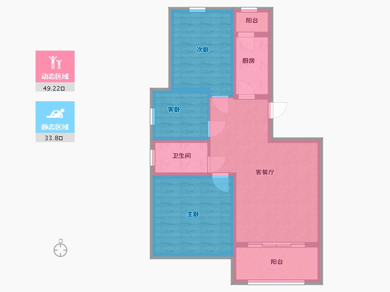 河北省-沧州市-嘉禾一方-73.57-户型库-动静分区