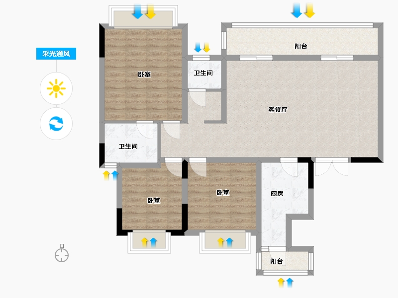 四川省-成都市-炎华置信上林景著-97.04-户型库-采光通风